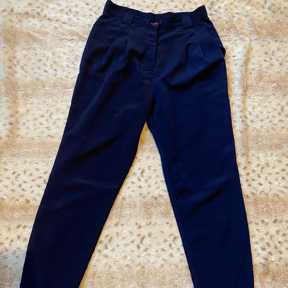 American Apparel pleated pants in navy blue